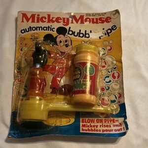Vintage Collectible Disney Mickey Mouse Automatic Bubble Pipe Toy authentic
